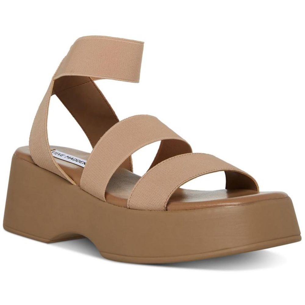 Steve Madden Womens Sashes Tan Cork Ankle Strap Flatform Sandals Sandals NWT